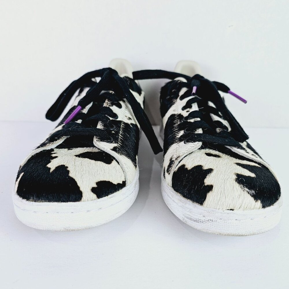 Adidas Stan Smith Cow Print Pony Hair Sneakers, Sz 6 - Picture 4 of 11